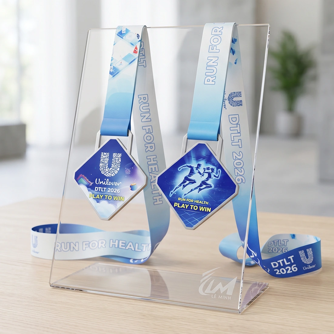 Huy chương chạy bộ - Chất liệu: Inox in UV