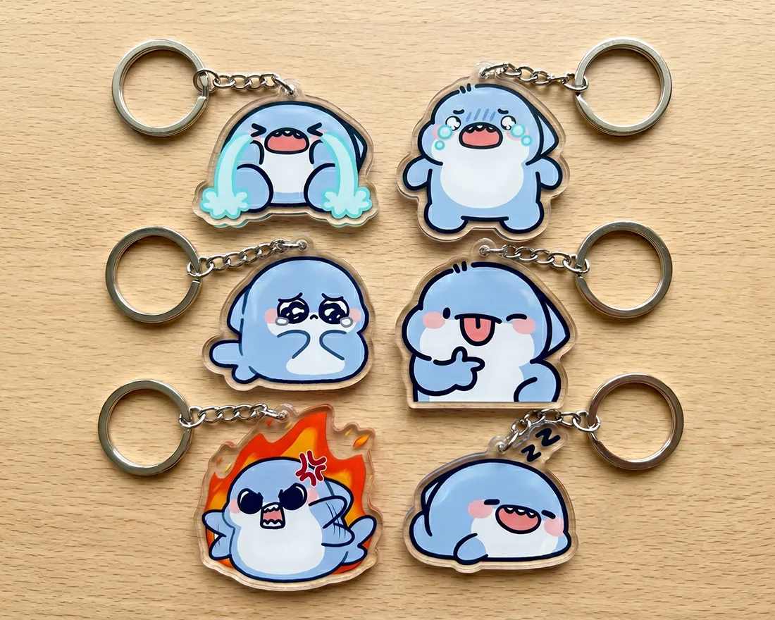Móc khóa cute - Chất liệu: Mica trong suốt - Dày 2mm