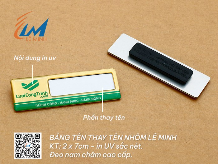 Bảng tên thay tên bằng nhôm tuỳ chỉnh