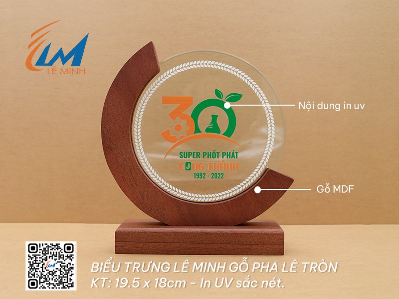 BIỂU TRƯNG GỖ PHA LÊ TRÒN 