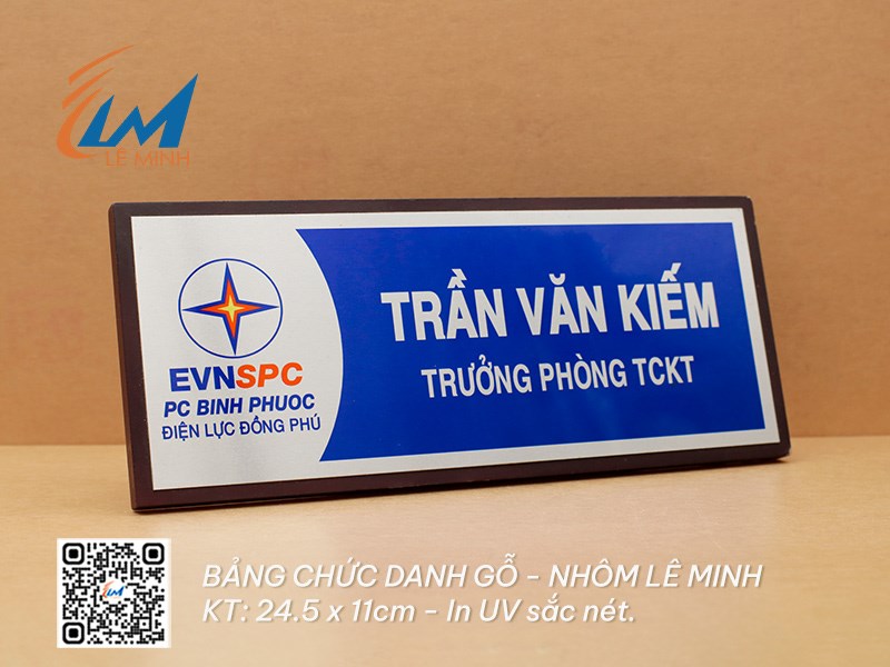 GỖ NHÔM IN UV - BẢNG CHỨC DANH ĐỂ BÀN
