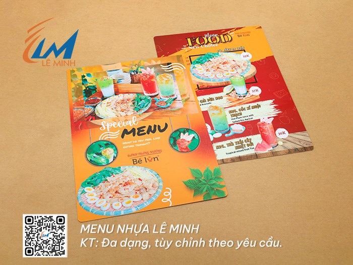 IN MENU NHỰA
