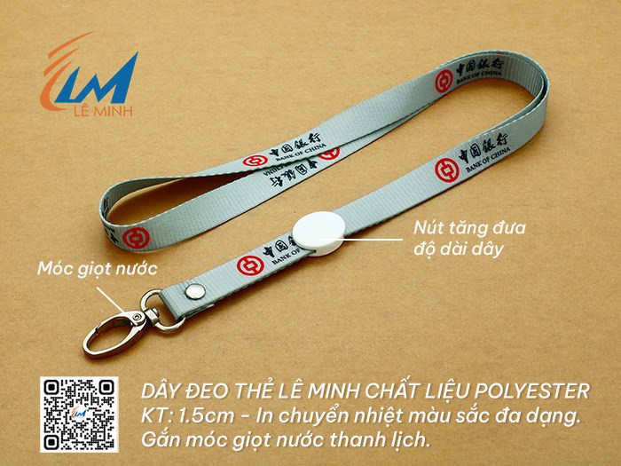 DÂY ĐEO THẺ NHÂN VIÊN CHẤT LIỆU POLYESTER