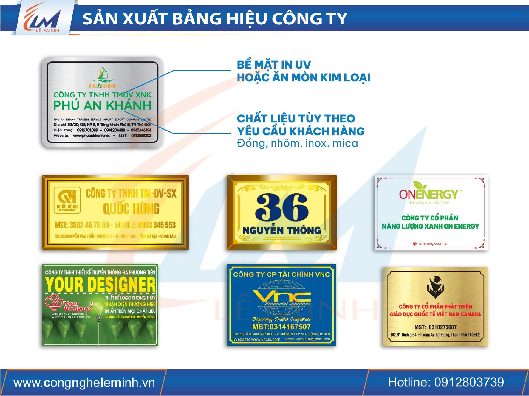 SẢN XUẤT BẢNG HIỆU CÔNG TY