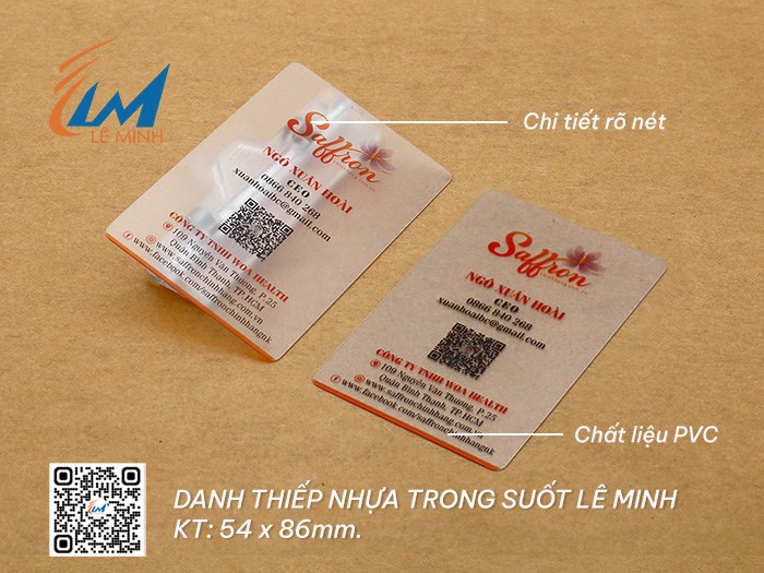 IN DANH THIẾP NHỰA TRONG SUỐT